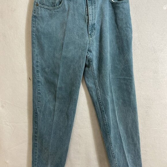 EDDIE  BAUER Hommes Green Men's 5 Pockets Denim‎ Jeans 100% Cotton Size 35x31 - Picture 1 of 7